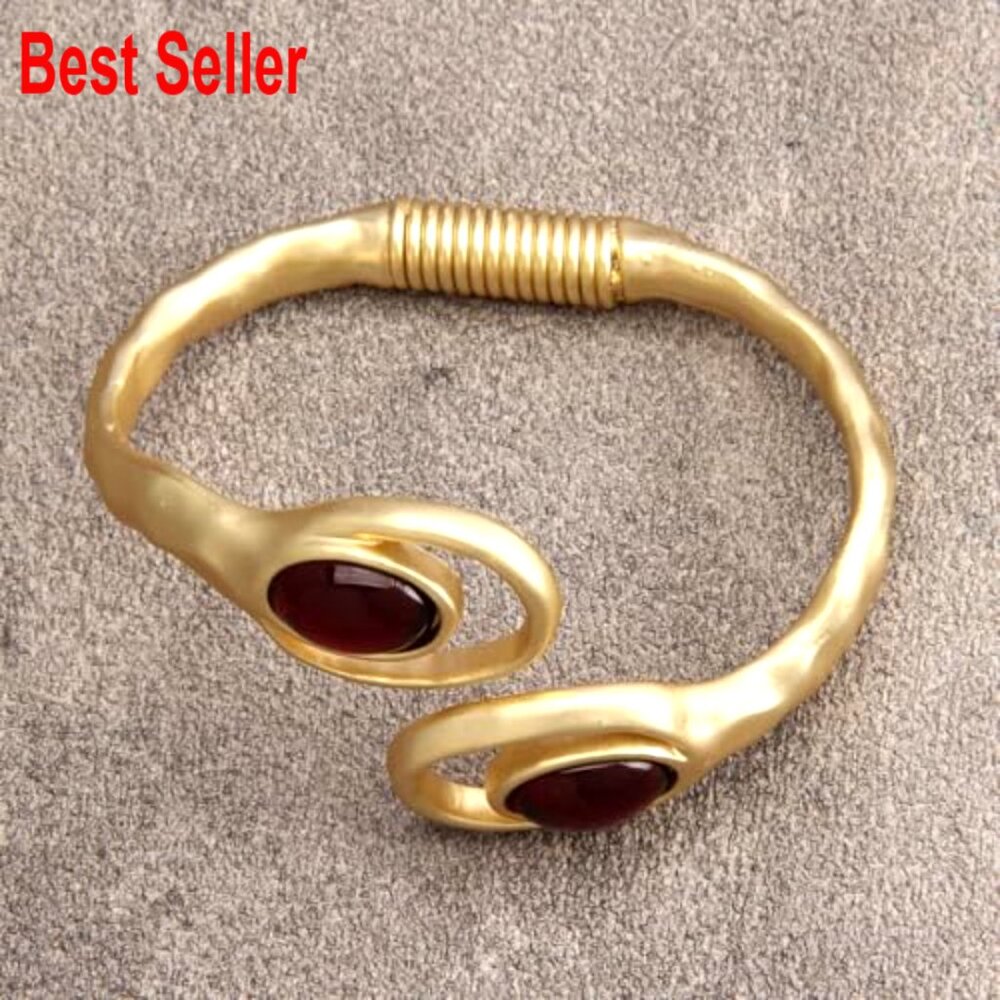 Copper Cuff Bracelet, Open Bangle, Stackable Bead… - image 3